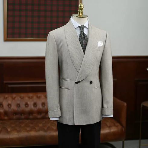 Light Gray Double-Breasted Blazer – Inspired by Classic Men’s Suit Blazers Plus Size